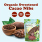 Organic Sweet Cacao Nibs – Non-GMO, Lightly Sweetened with Coconut Sugar, Raw, Non-Irradiated, Vegan, Kosher Cocoa in Bulk, Great for Snacking, Baking and Smoothies. High in Antioxidants