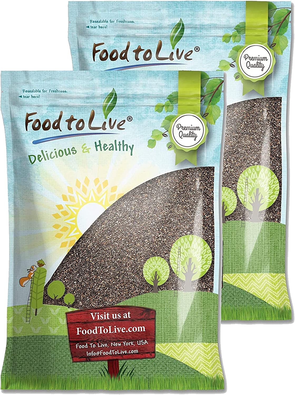 Chia Seeds – Non-GMO Verified, Kosher, Sirtfood – by Food to Live