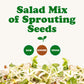 Salad Mix of Sprouting Seeds - Broccoli, Clover, Radish, Alfalfa, Kosher, Raw, Vegan - by Food to Live