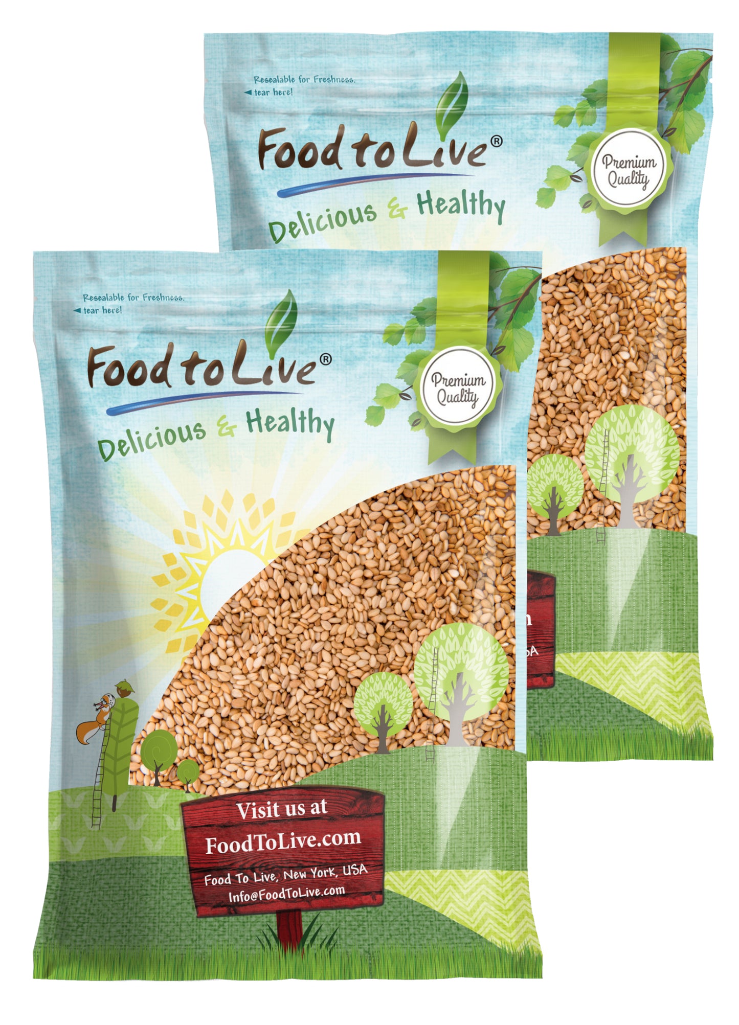 Organic Toasted Hulled Sesame Seeds  – by Food to Live
