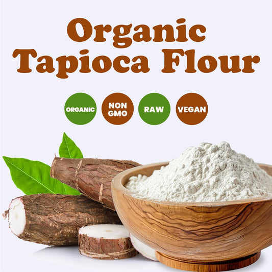 Organic Tapioca Flour – Non-GMO Finely Ground Tapioca Starch. Wheat and Rice Flour Substitute. All Purpose Thickening Agent for Baking, Sauces & Gravies. Vegan, Kosher, Bulk Powder