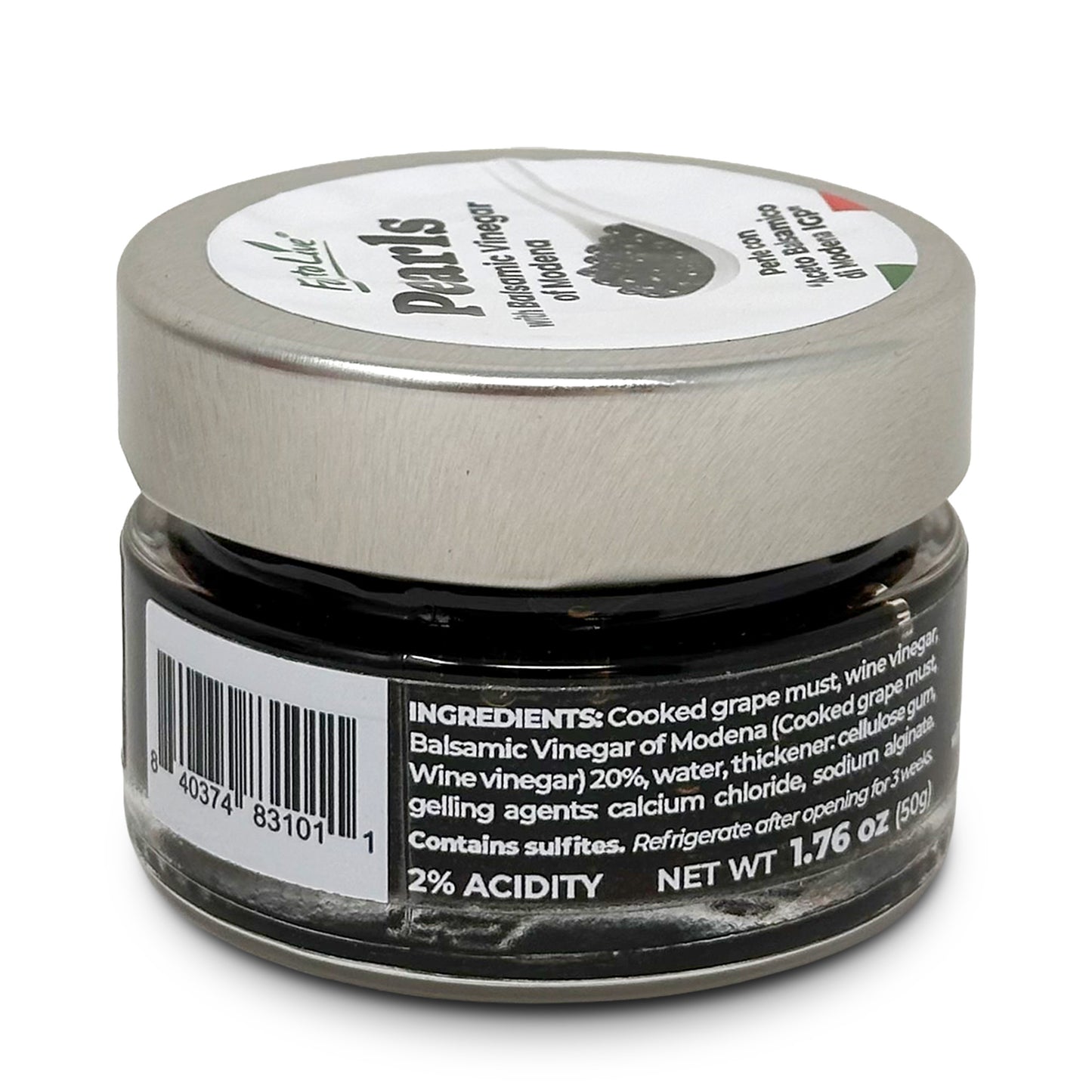 Black Pearls with Balsamic Vinegar of Modena, 50g –  Vegan, Product of Italy – by Food to Live