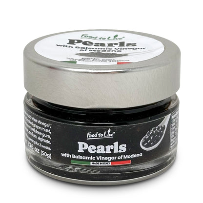 Black Pearls with Balsamic Vinegar of Modena, 50g –  Vegan, Product of Italy – by Food to Live