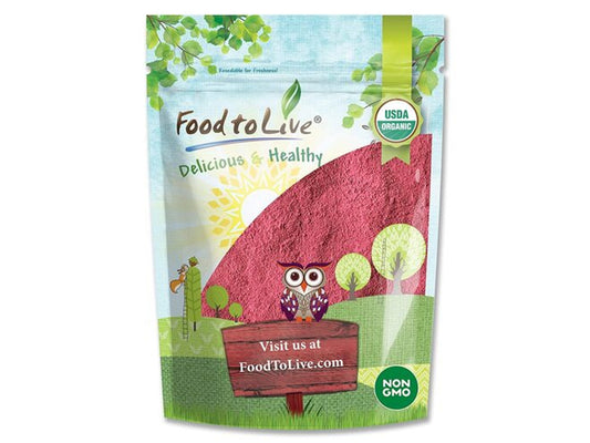 Organic Raspberry Powder — Non-GMO, Raw, Vegan Superfood, Bulk, Great for Juices, Drinks, and Smoothies - by Food to Live