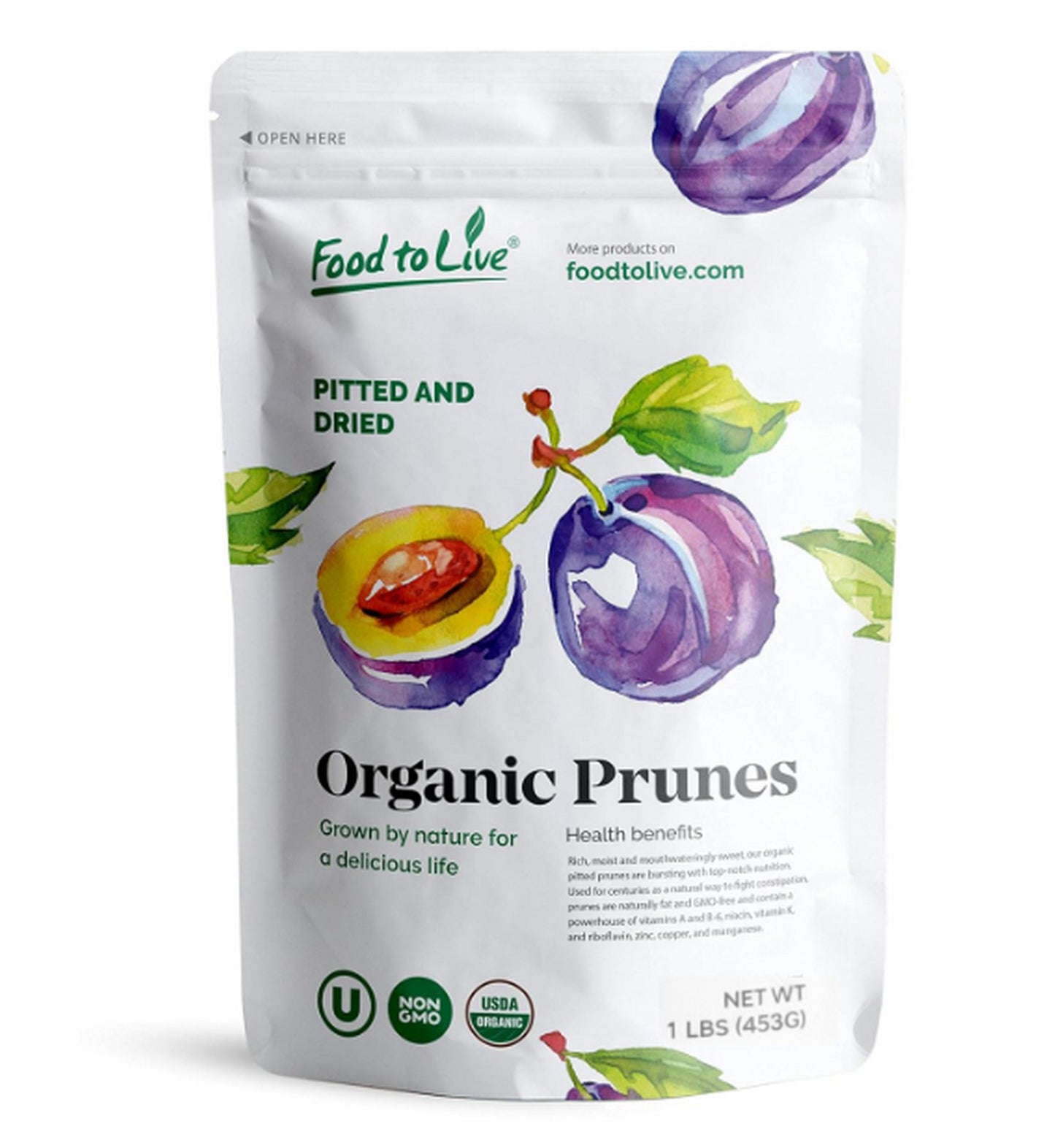 Organic Pitted Prunes - by Food To Live