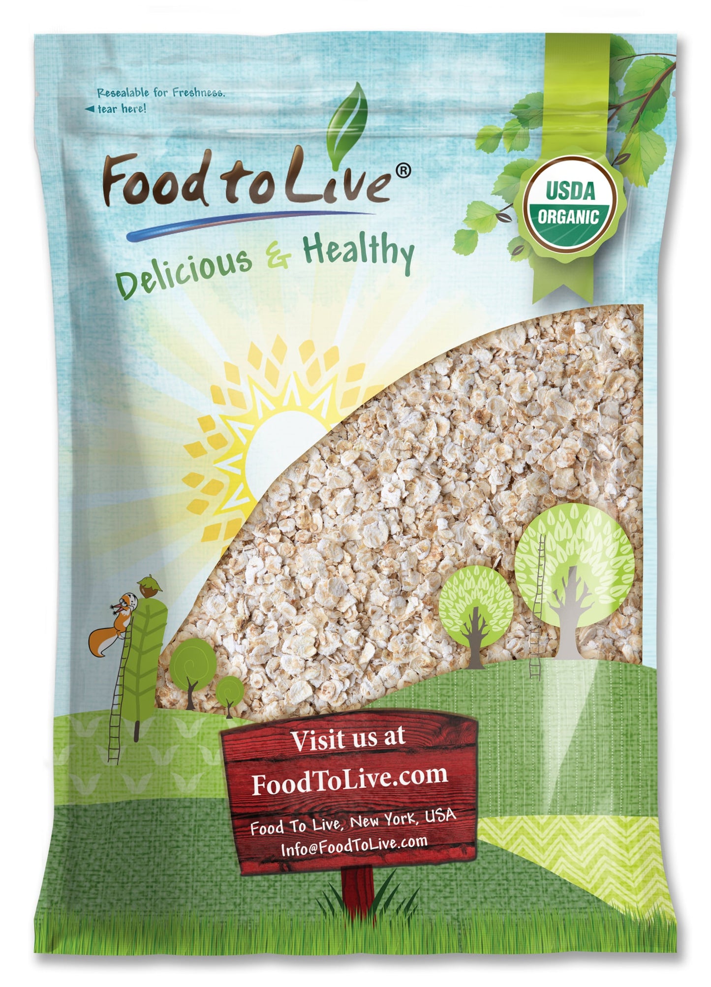 Organic Instant Rolled Oats – Ready in 1 Minute Non-GMO Whole Grain Oatmeal. Good Source of Fiber and Protein. Great Quick Cook and Overnight Oats for Nutritious Breakfast