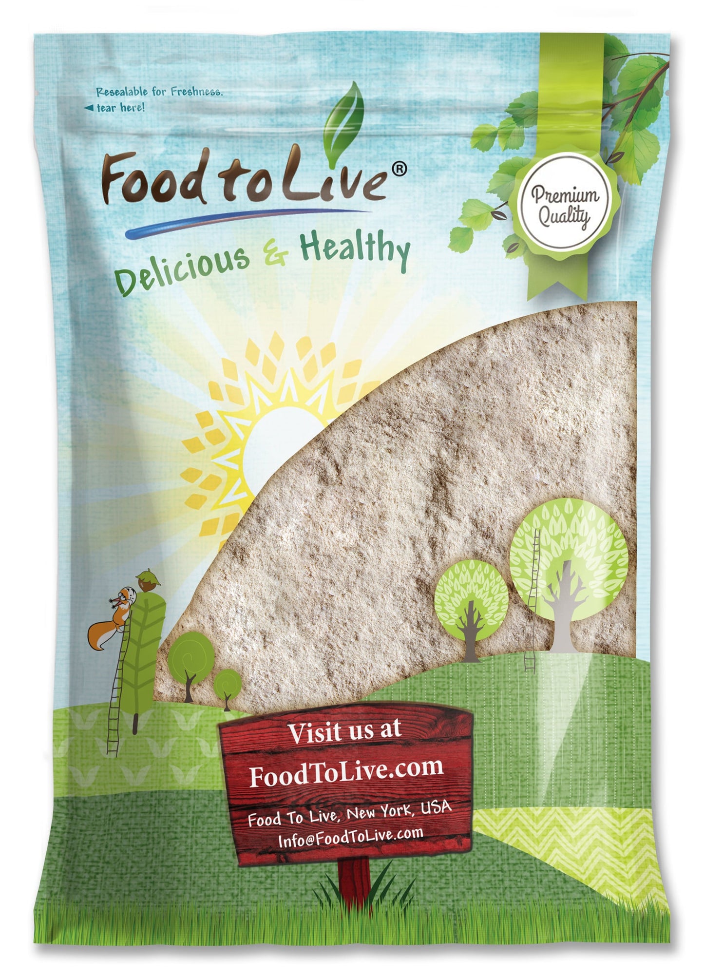 Barley Flour - Non-GMO Verified, Stone Ground from Whole Hulled Barley, Kosher, Vegan, Bulk, Great for Baking, Product of the USA - by Food to Live