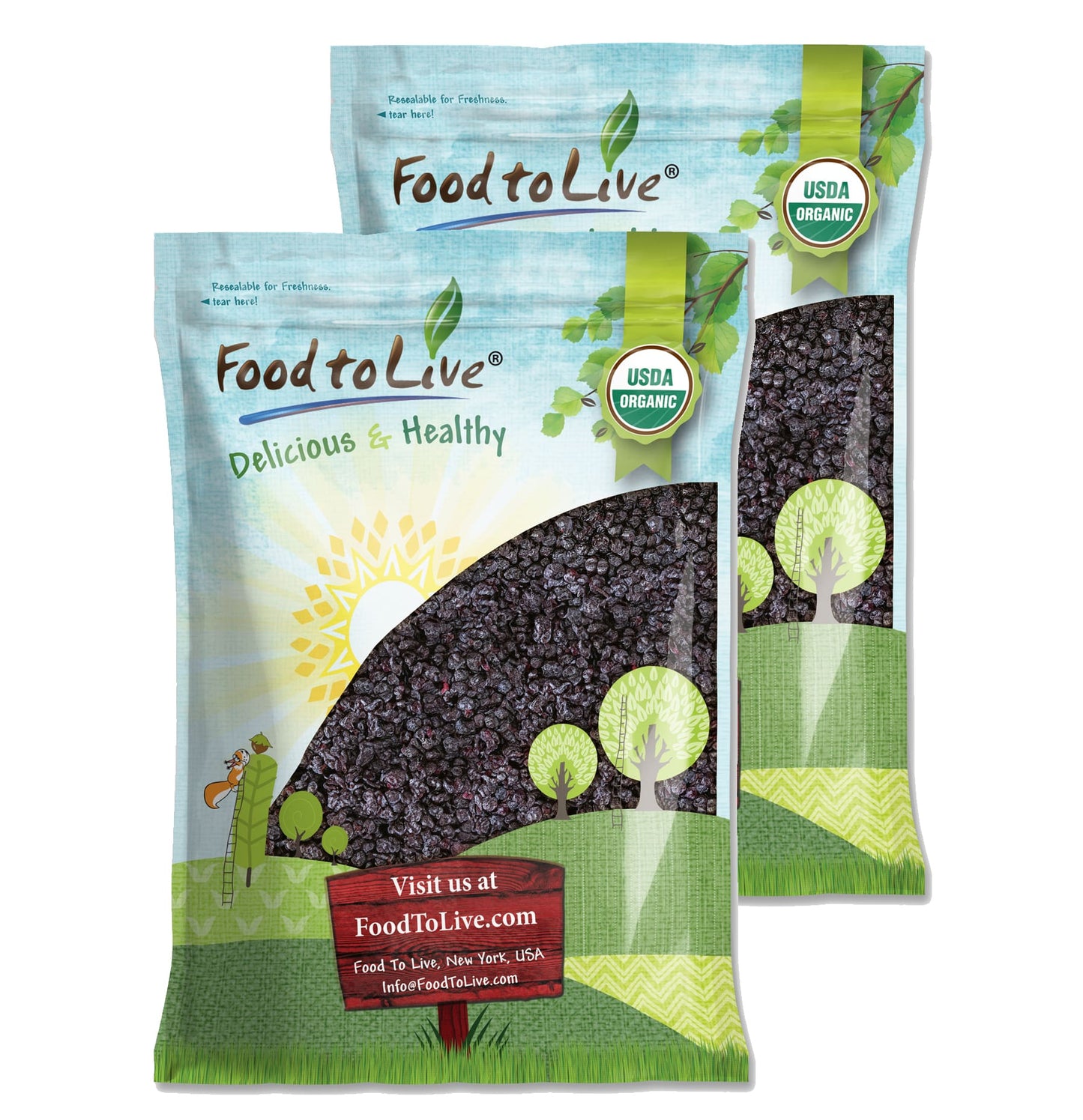 Dried Blueberries – Unsulfured. Rich in Nutrients. Perfect Snack or Addition to Cereals, Salads, Yogurt, and Baking. Lightly Sweetened, and Coated with Sunflower Oil. Made in USA