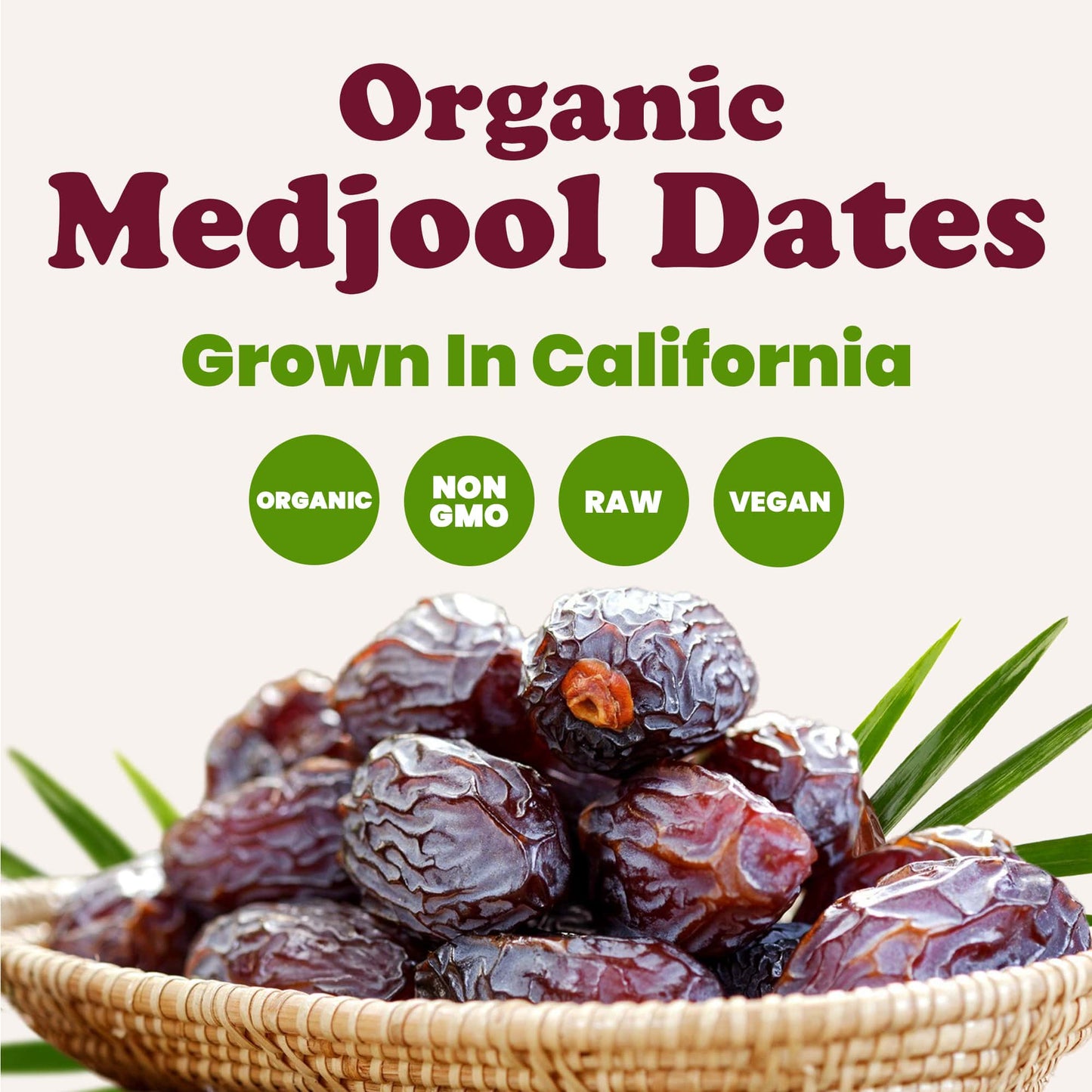 Organic California Medjool Dates – Soft & Juicy Nature's Candy. Non-GMO Whole Dry Fancy Dates with Pits. Perfect Snack. Unsweetened, Unsulphured. Vegan, Kosher, Fruits in Bulk