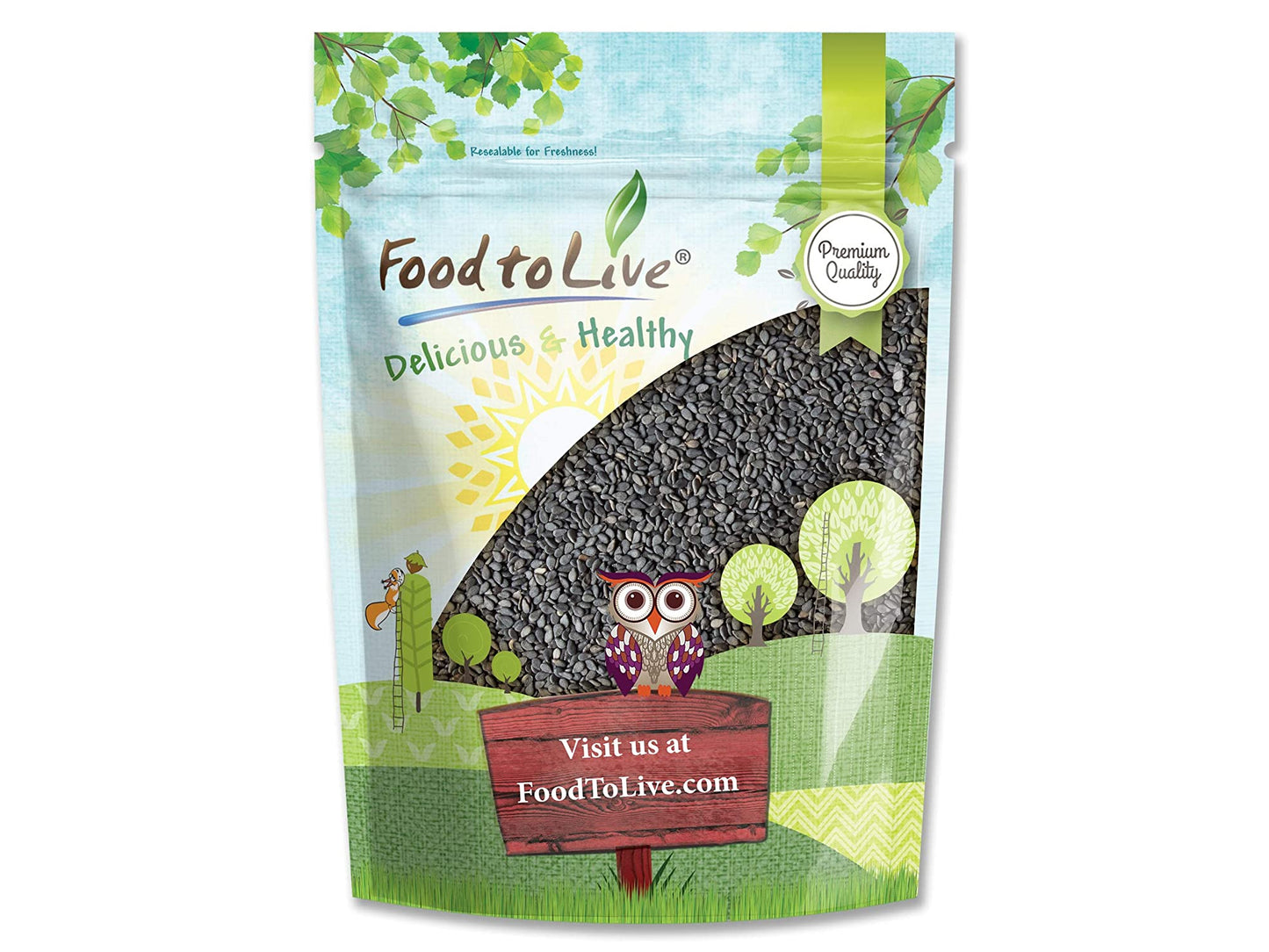 Black Sesame Seeds - Raw, Unhulled, Kosher, Vegan, Bulk, Kala Til - by Food to Live