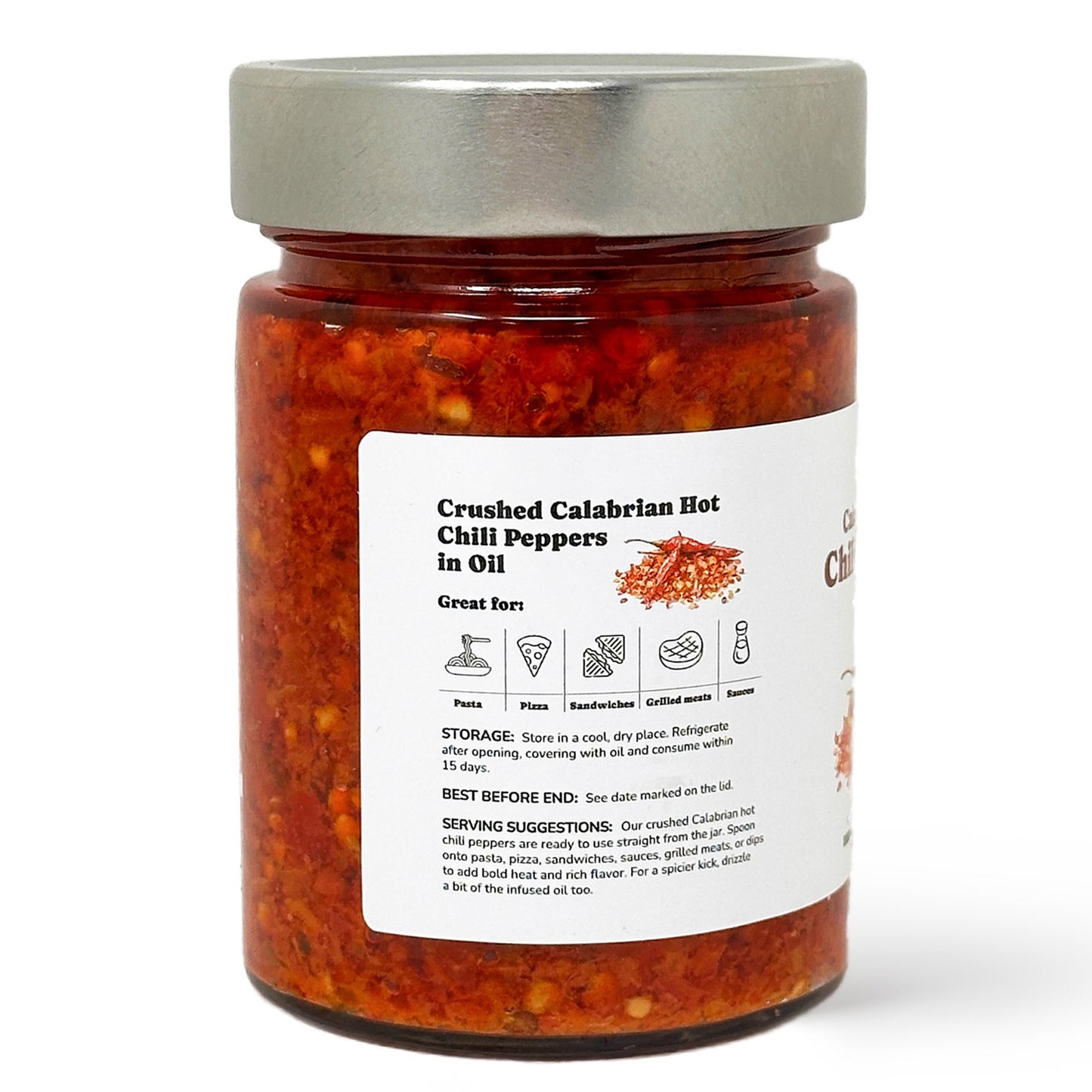 Crushed Calabrian Hot Chili Peppers in Oil, 310 g - by Food to Live