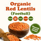 Organic Red Lentils (Football) - by Food to Live