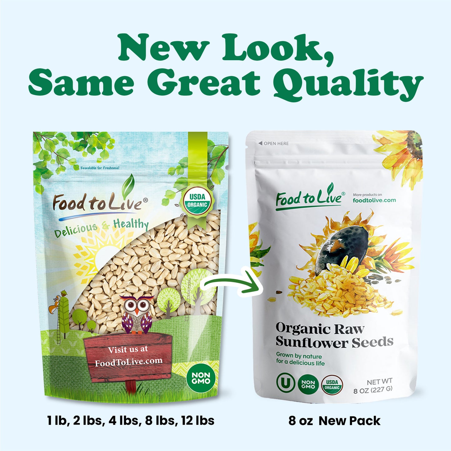 Organic Sprouted Sunflower Seeds with Himalayan Salt - by Food to Live