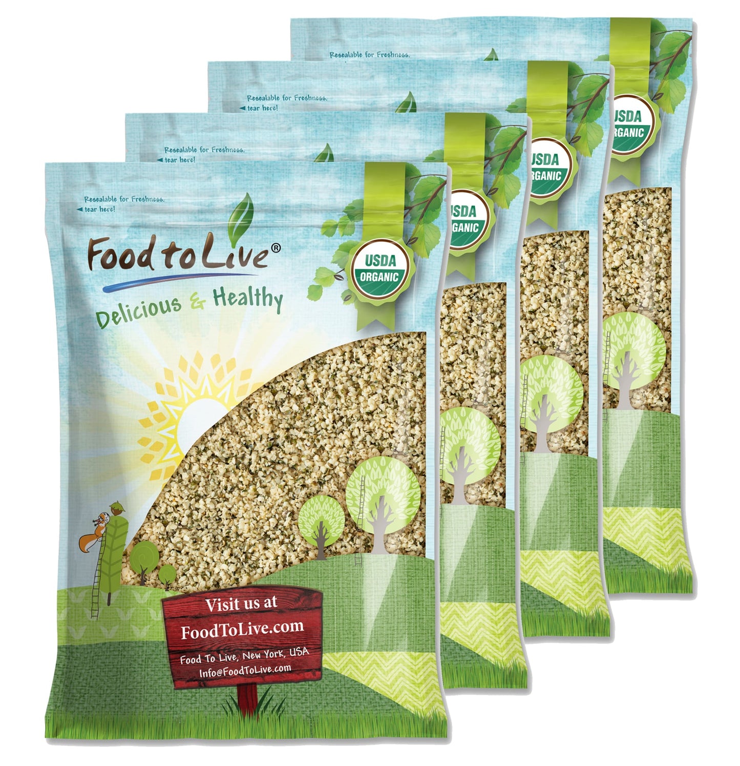 Organic Hemp Seeds - Non-GMO Raw Hearts, Hulled, Shelled, Kosher, Vegan, Bulk, Rich in Omega 3 & 6, Low Carb, Low Sodium, Good Source of Protein & Iron, Great for Oatmeal, Product of China