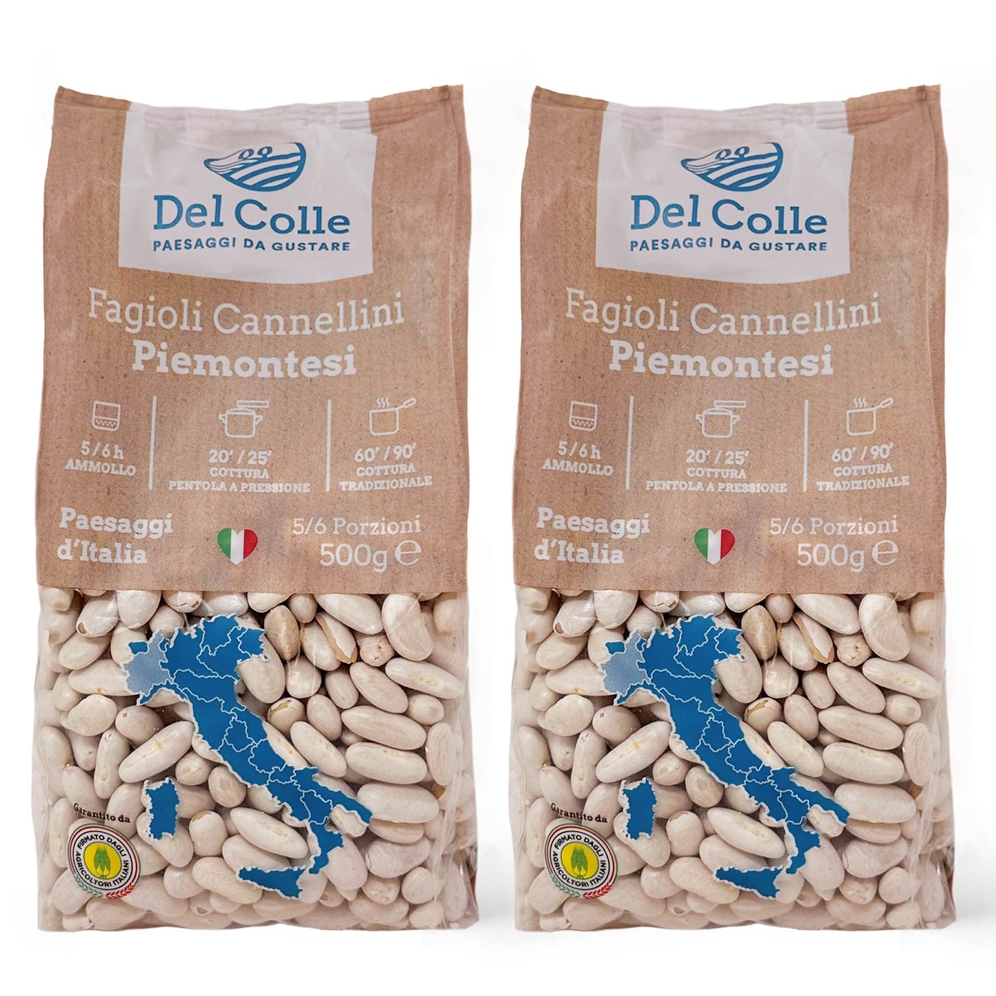 Del Colle Piemonte Cannellini Beans, 1.1 LB (500 g) – Sproutable, Vegan, Kosher