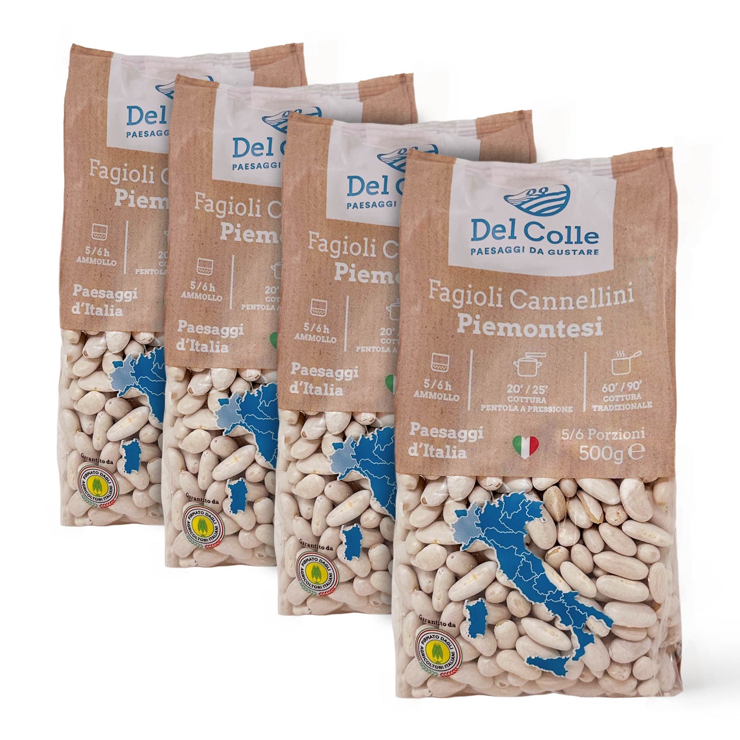 Del Colle Piemonte Cannellini Beans, 1.1 LB (500 g) – Sproutable, Vegan, Kosher