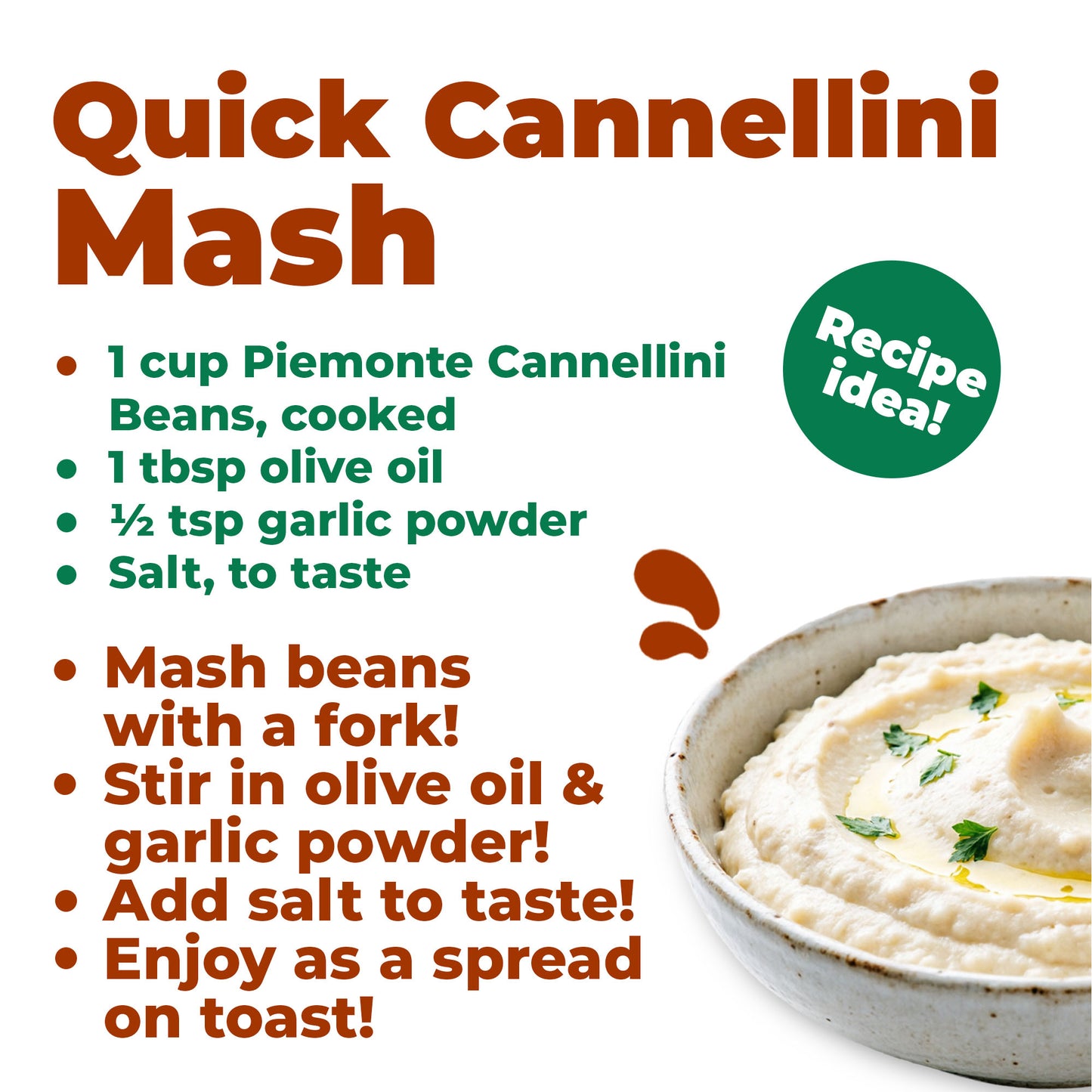 Del Colle Piemonte Cannellini Beans, 1.1 LB (500 g) – Sproutable, Vegan, Kosher