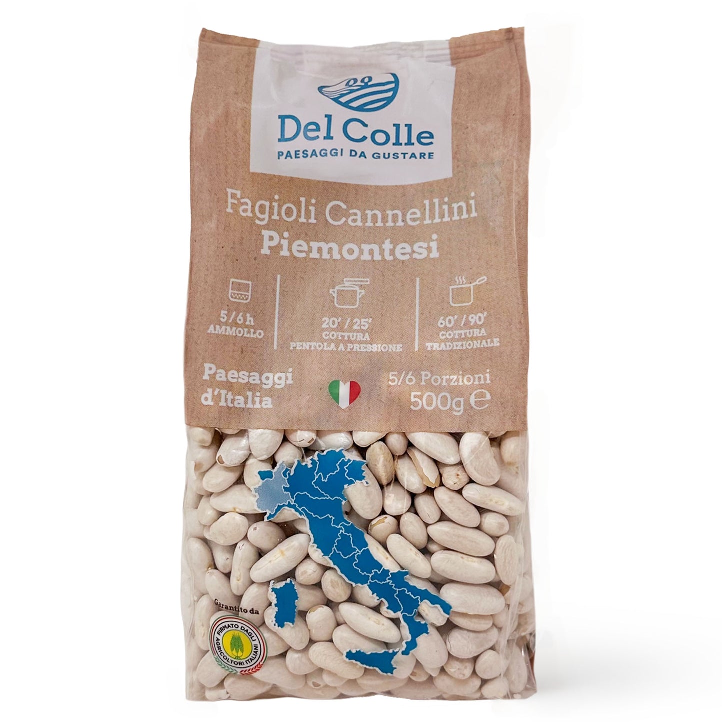 Del Colle Piemonte Cannellini Beans, 1.1 LB (500 g) – Sproutable, Vegan, Kosher
