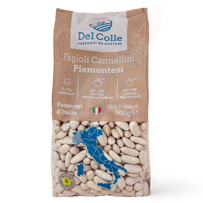 Del Colle Piemonte Cannellini Beans, 1.1 LB (500 g) – Sproutable, Vegan, Kosher