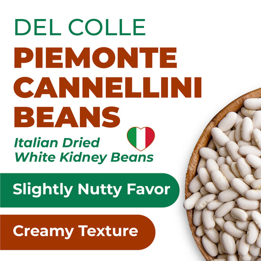 Del Colle Piemonte Cannellini Beans, 11 LBS (5 kg) – Sproutable, Vegan, Kosher