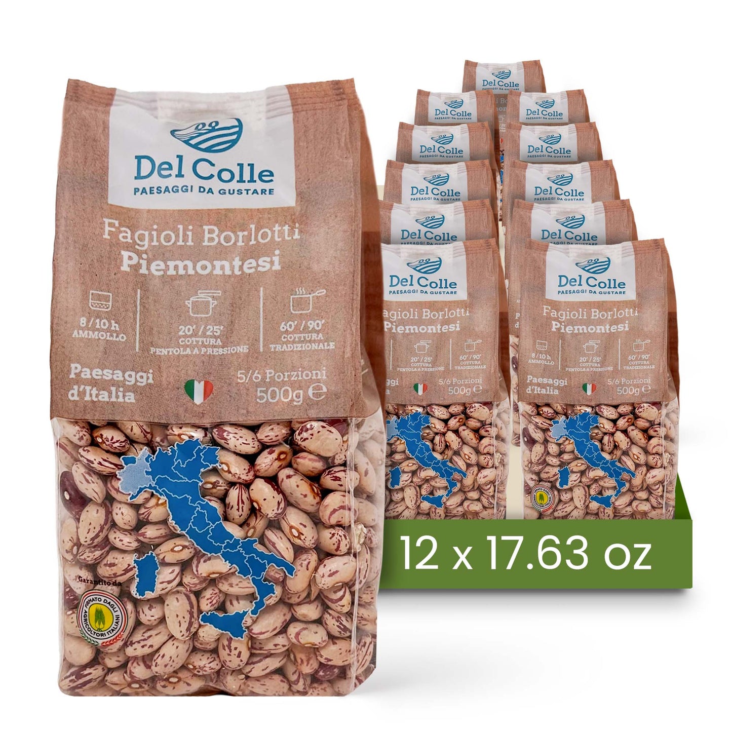 Del Colle Piemonte Cranberry Beans, 1.1 LB (500 g) –  Sproutable, Vegan, Kosher