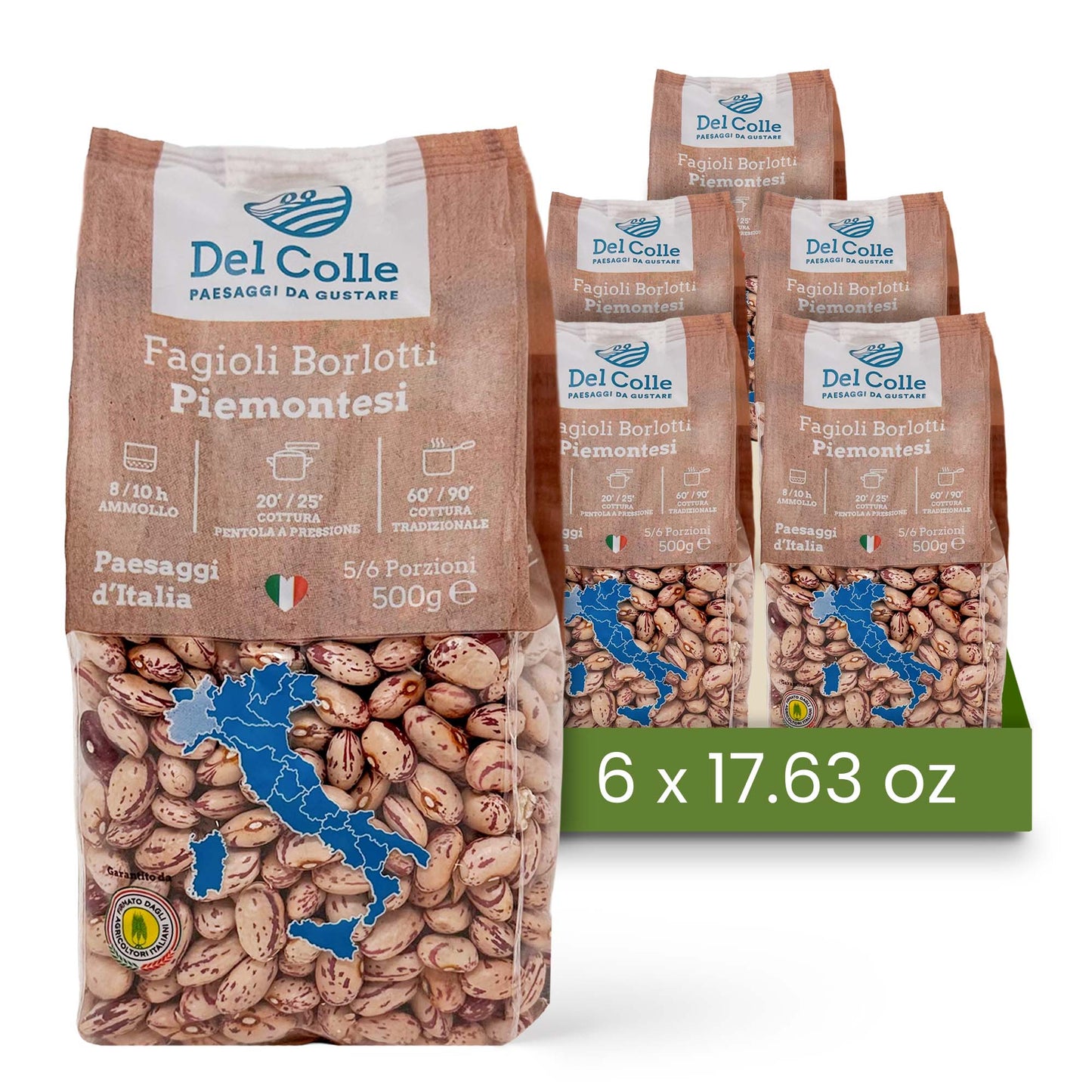 Del Colle Piemonte Cranberry Beans, 1.1 LB (500 g) –  Sproutable, Vegan, Kosher