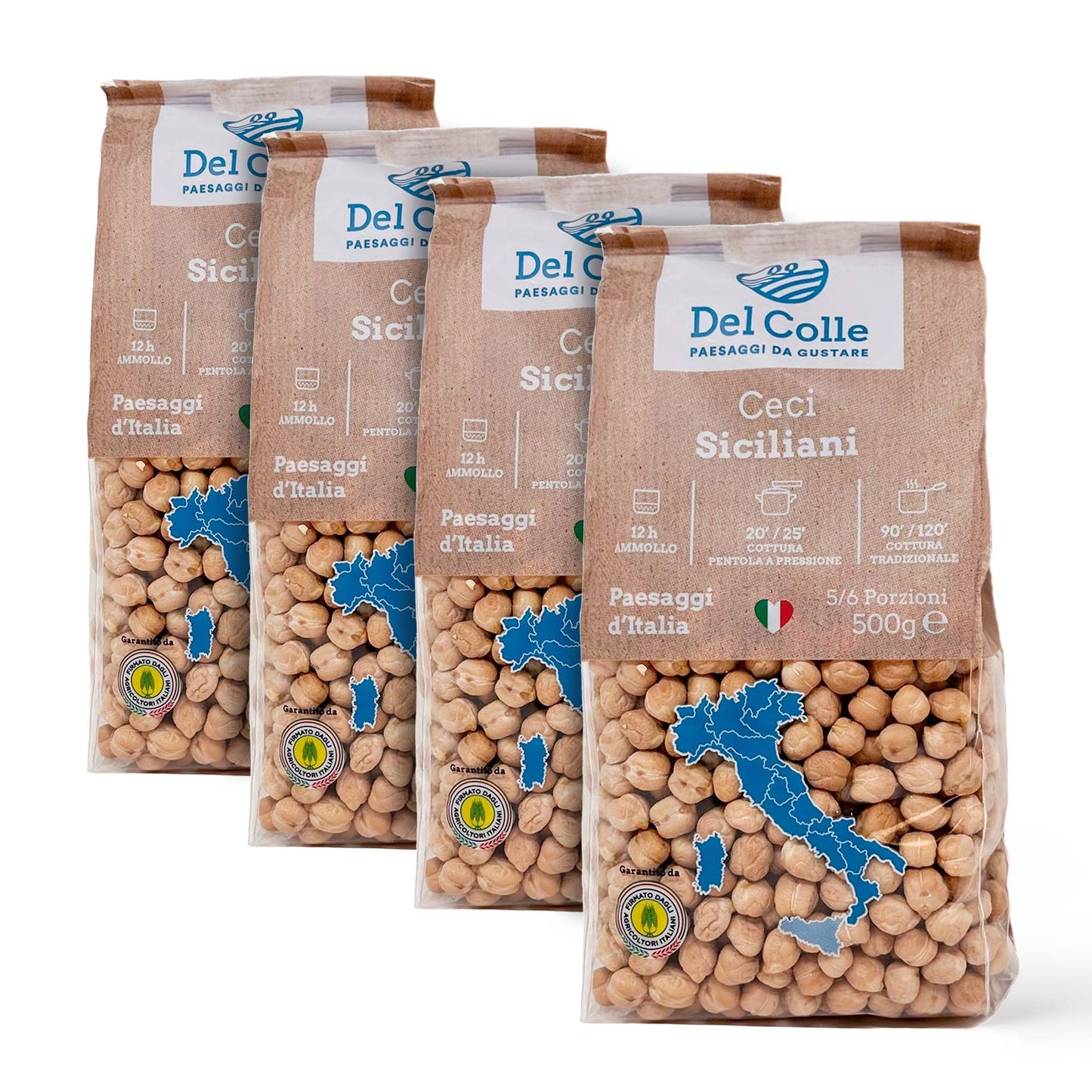 Del Colle Sicilian Chickpeas, 1.1 LB (500 g) – Vegan, Kosher, Bulk