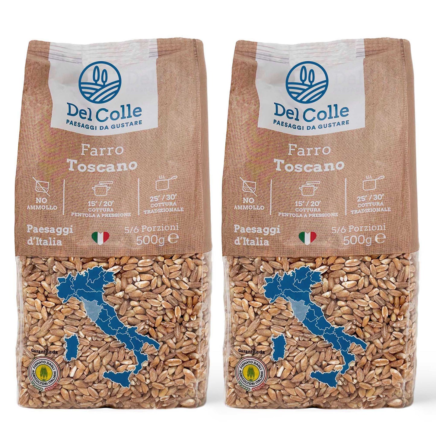 Del Colle Tuscany Pearled Farro, 1.1 LB (500 g) – Sproutable, Vegan, Kosher