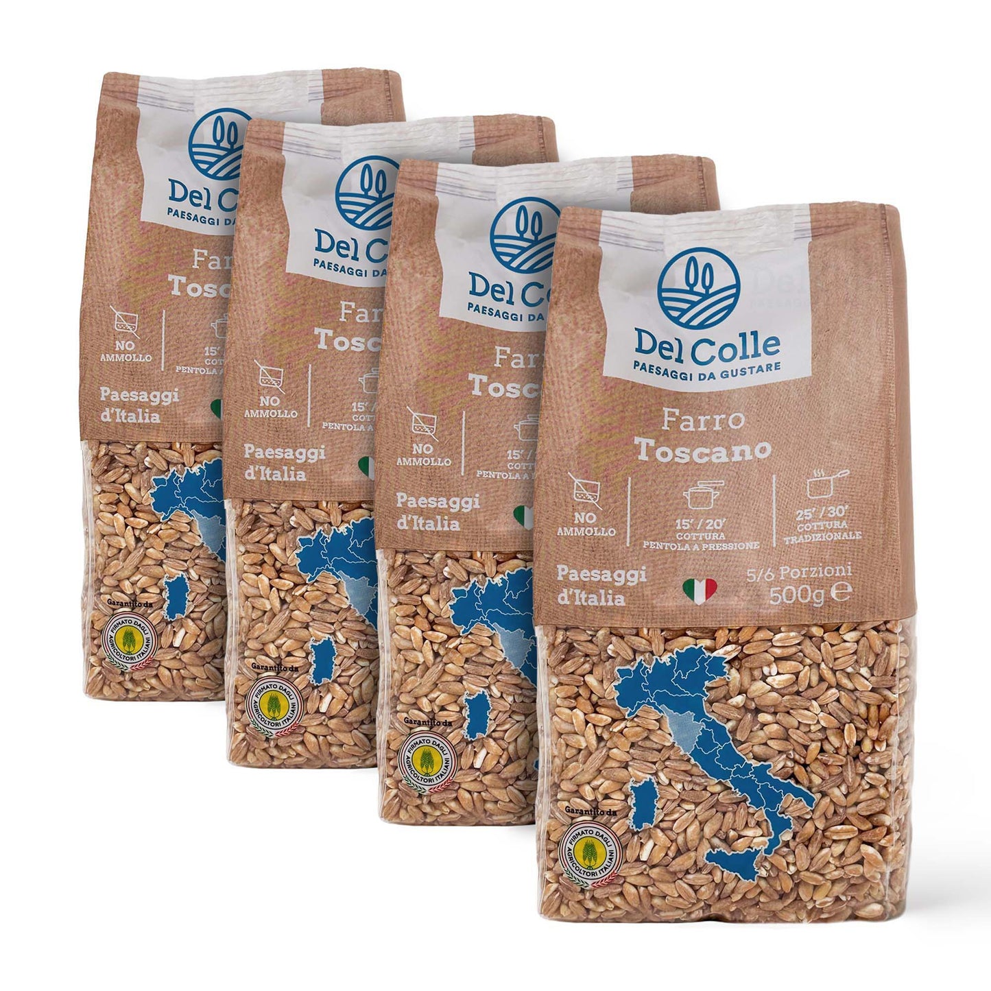 Del Colle Tuscany Pearled Farro, 1.1 LB (500 g) – Sproutable, Vegan, Kosher