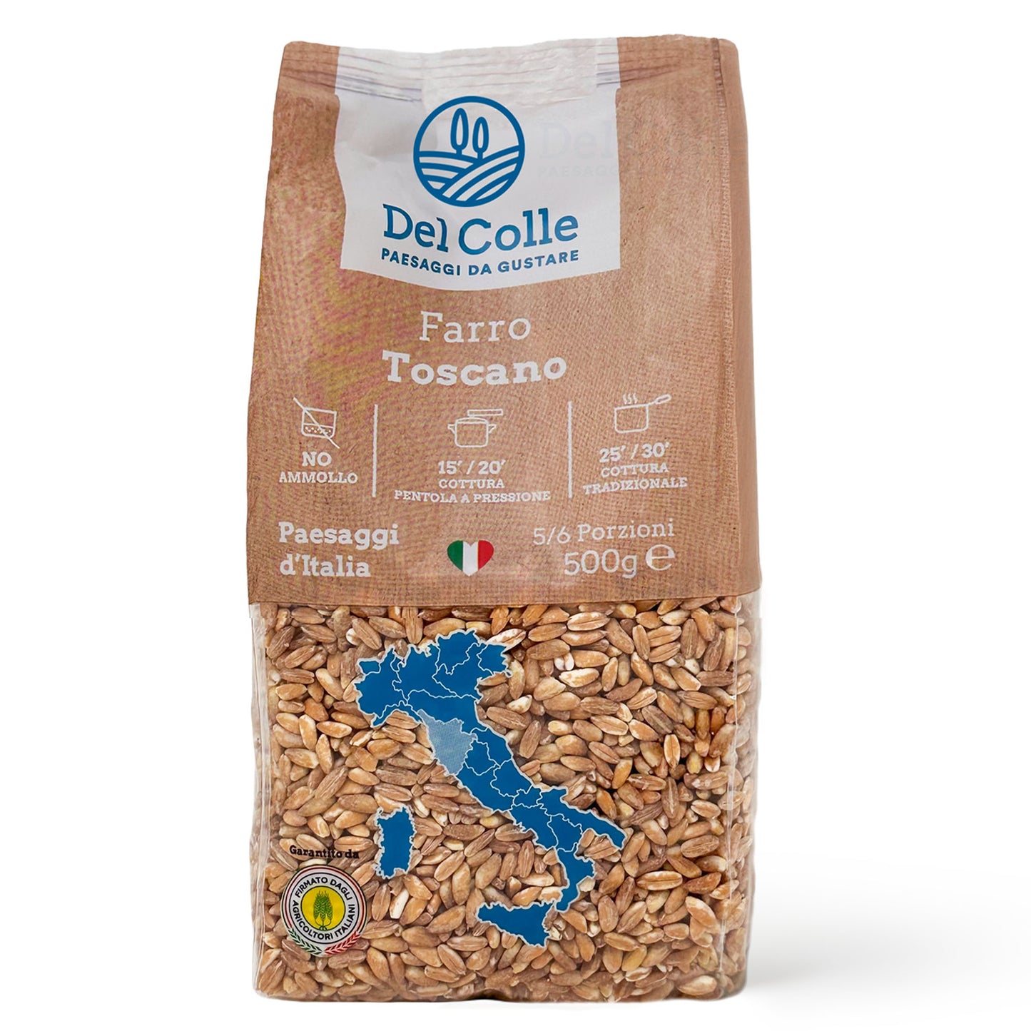 Del Colle Tuscany Pearled Farro, 1.1 LB (500 g) – Sproutable, Vegan, Kosher