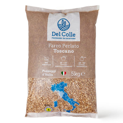 Del Colle Tuscany Pearled Farro, 11 LBS (5 kg) –  Sproutable, Vegan, Kosher