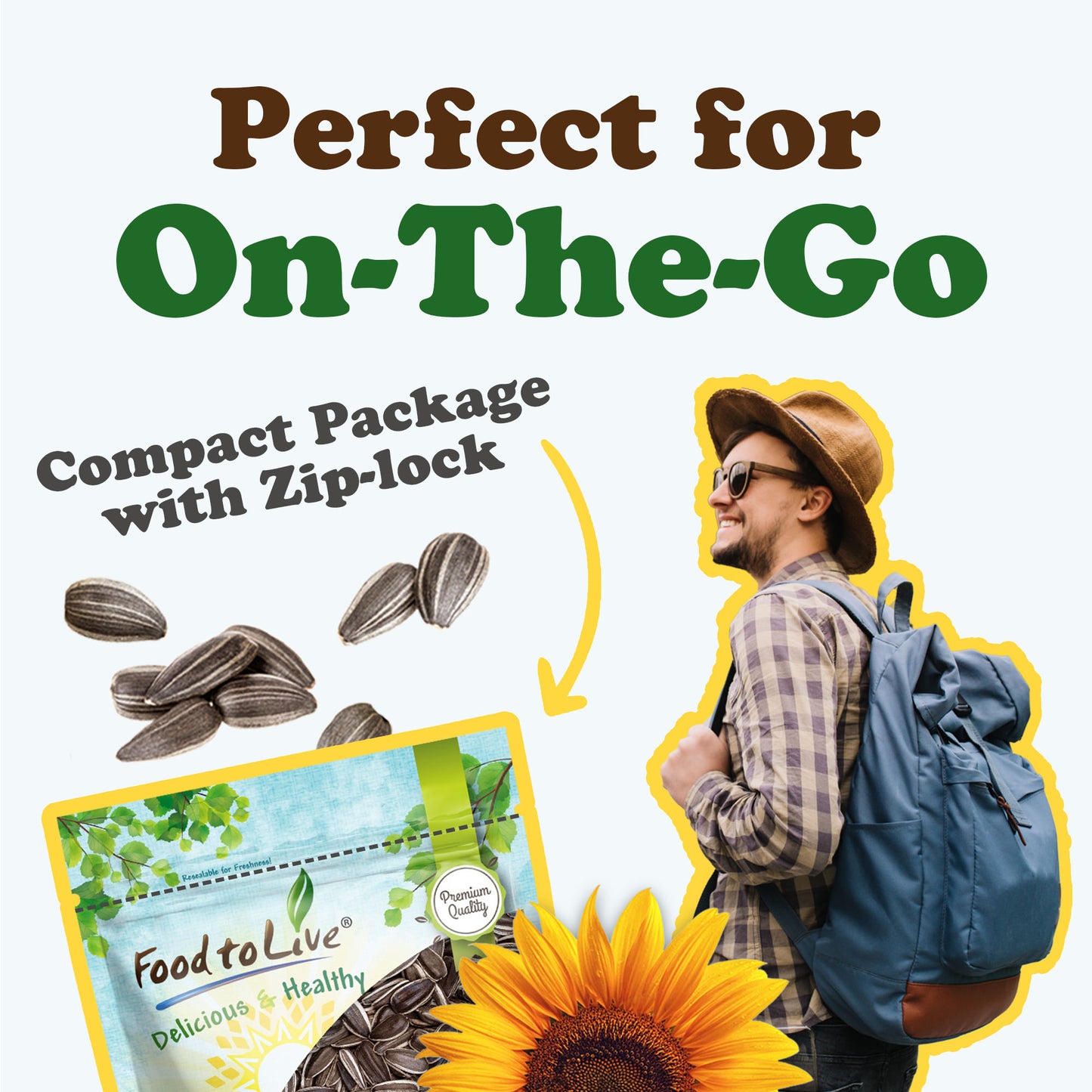 Dry Roasted Sunflower Seeds in Shell with Himalayan Salt – Kosher, Vegan, Bulk – by Food to Live