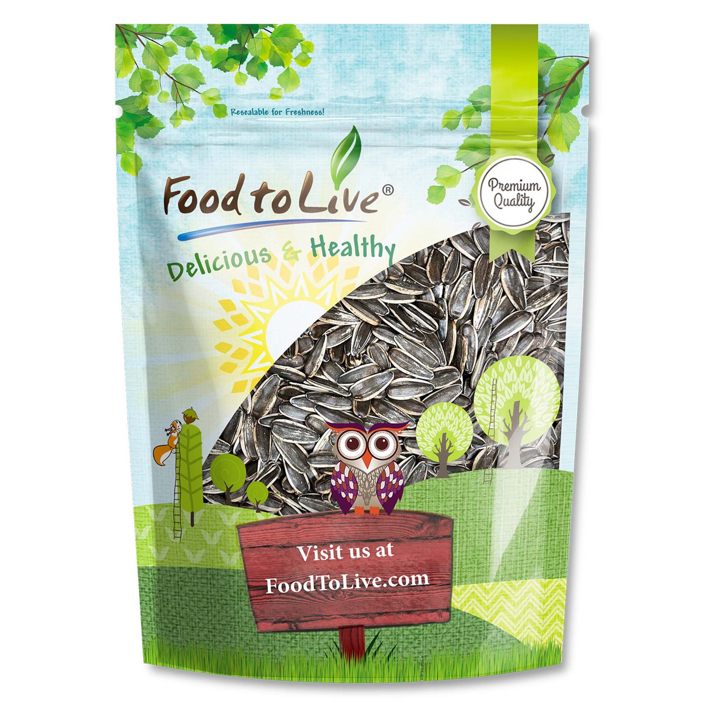 Dry Roasted Sunflower Seeds in Shell – Kosher, Vegan, Bulk – by Food to Live