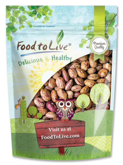 Cranberry Beans — Non-GMO Verified, Kosher, Borlotti - by Food to Live