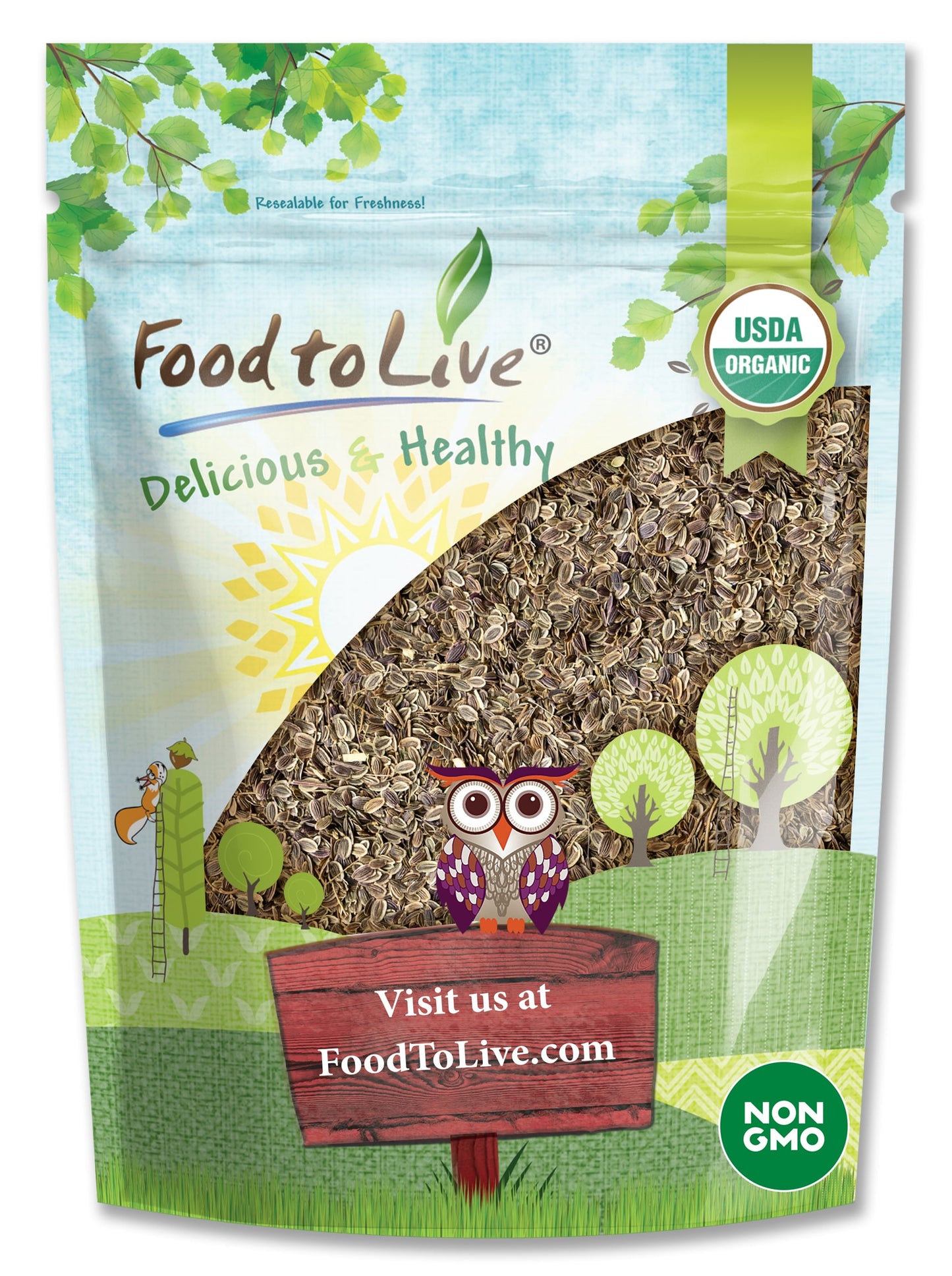 Organic Dill Seeds - Whole, Non-GMO Spice, Vegan, Dry, Bulk, Perfect for Curry - by Food to Live