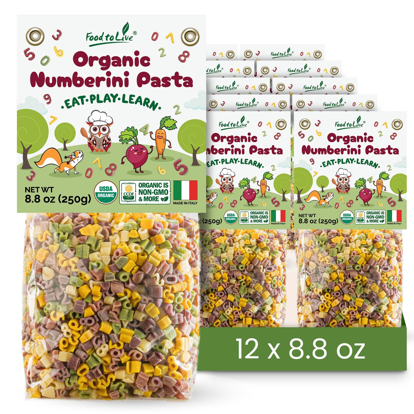 Organic Numberini Pasta - Eat Play Learn - by Food to Live