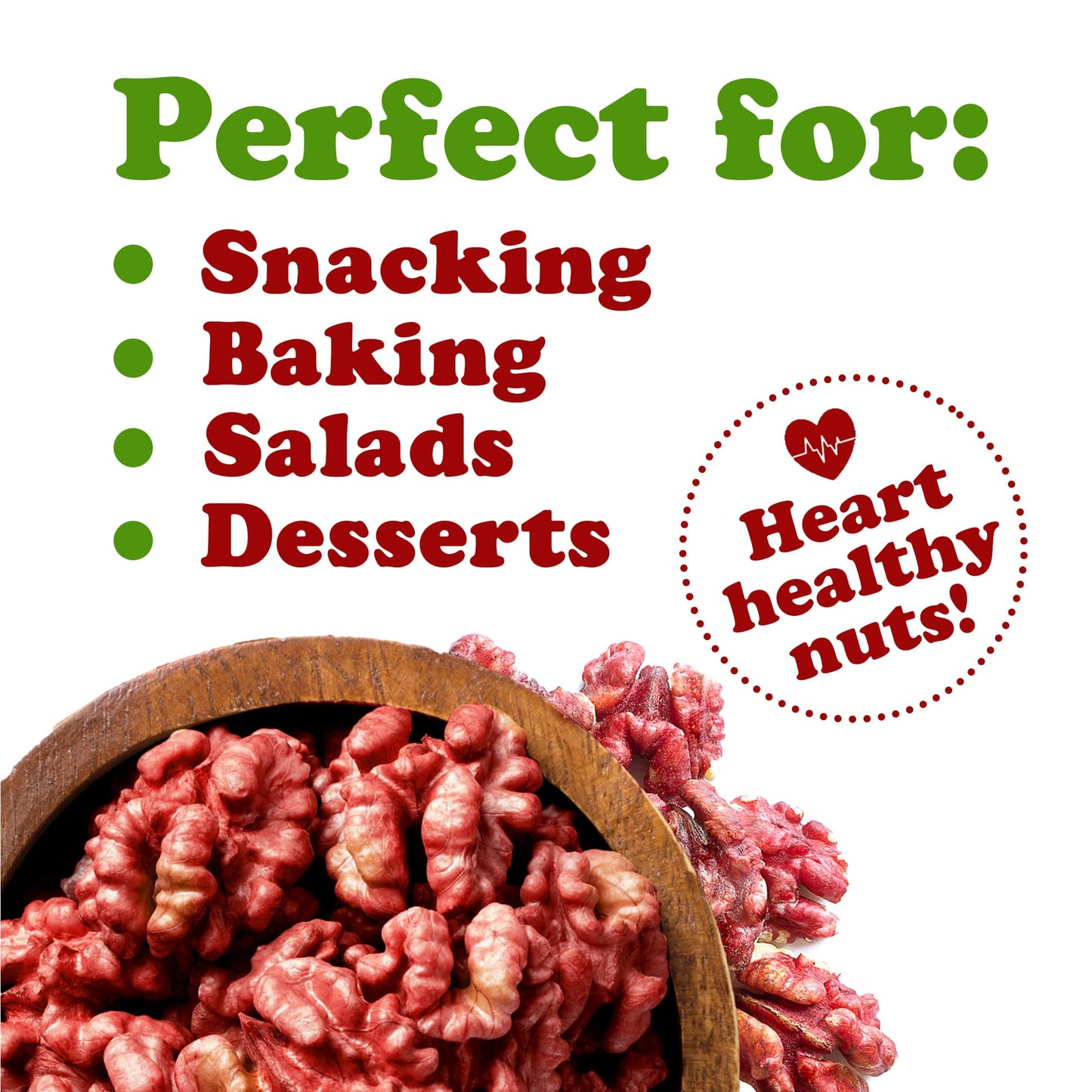 California Red Walnuts — Non-GMO Verified, Raw, No Shell, Kosher, Unsalted, Natural, Sirtfood, Bulk - by Food to Live