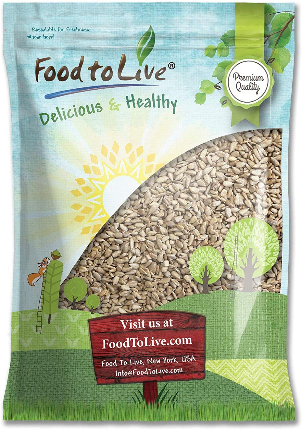 Sunflower Seeds – Kernels, No Shell, Kosher, Raw, Vegan, Sirtfood, Bulk – by Food to Live