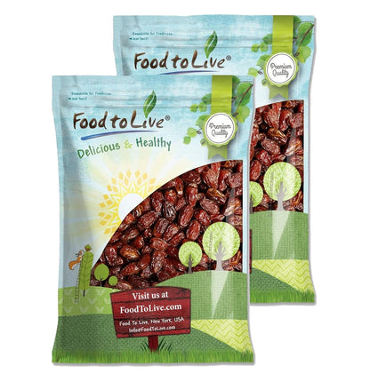 Imported Medjool Dates — Large Dried Meaty Dates with Pits, Unsweetened and Unsulphured , Vegan, Sirtfood, Bulk Dates. Good Source of Potassium and Dietary Fiber