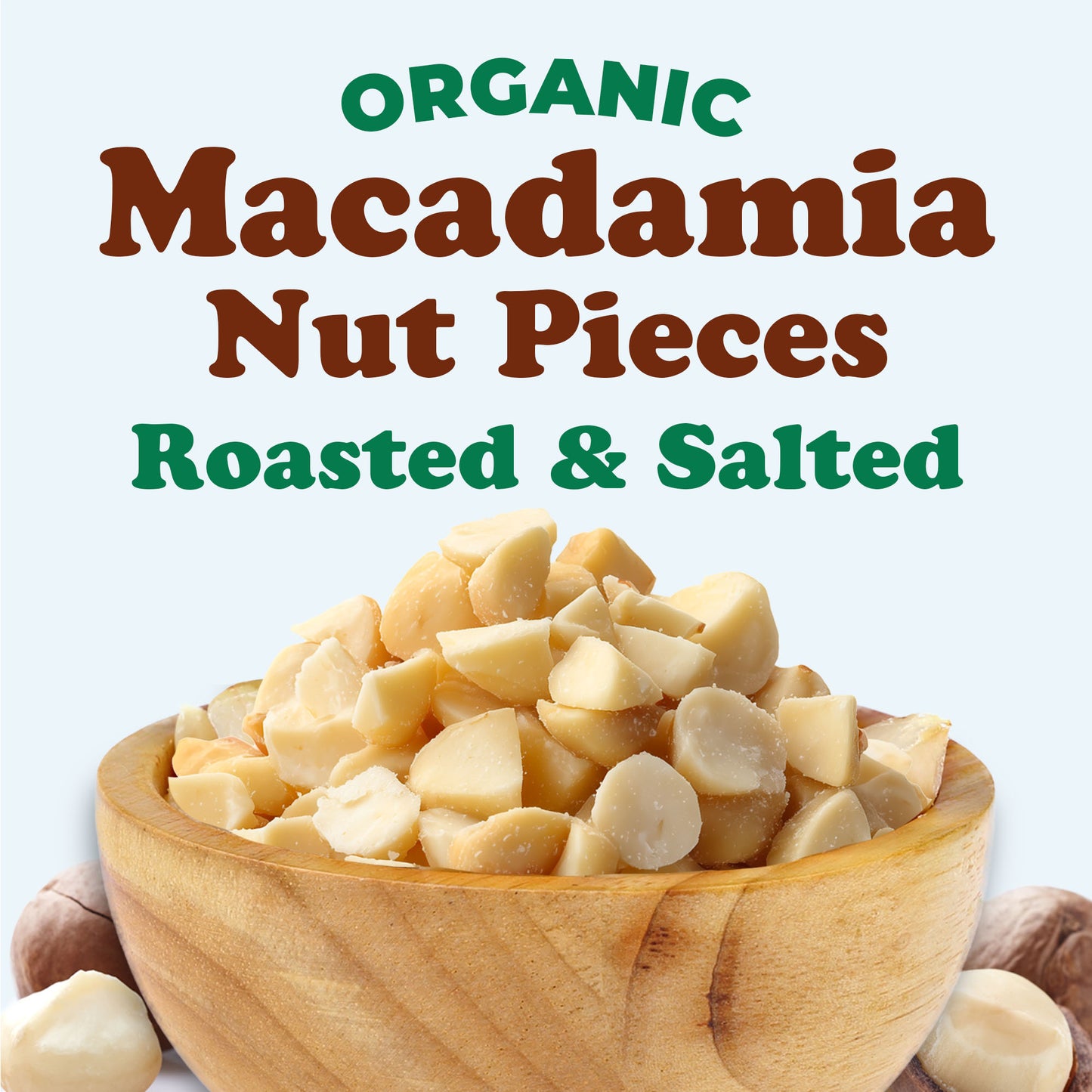Organic Macadamia Nuts, Pieces, Roasted and Salted - by Food to Live