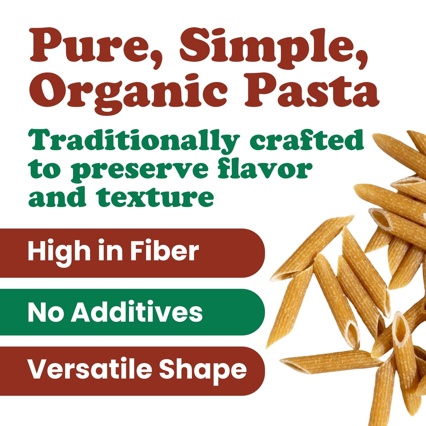 Organic Pennette Whole Wheat Pasta – Made in Italy