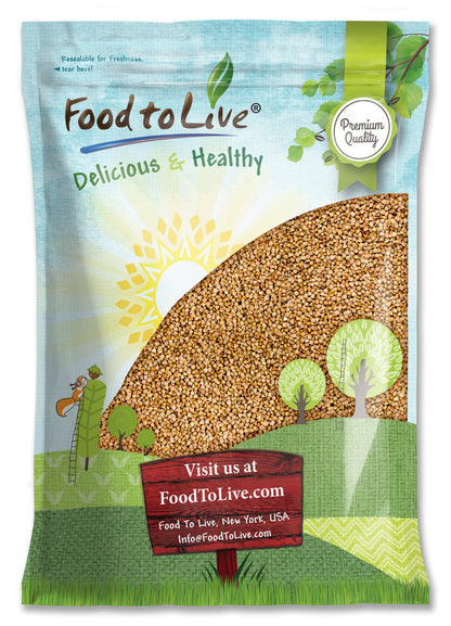 Buckwheat Kasha — Non-GMO Verified, Grechka, Toasted Whole Groats, Made from Hulled Seeds, Kosher, Bulk. Rich in Dietary Fiber, Sirtfood - by Food to Live