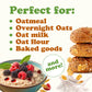 Organic Instant Rolled Oats – Ready in 1 Minute Non-GMO Whole Grain Oatmeal. Good Source of Fiber and Protein. Great Quick Cook and Overnight Oats for Nutritious Breakfast