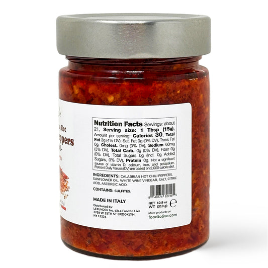 Crushed Calabrian Hot Chili Peppers in Oil, 310 g - by Food to Live