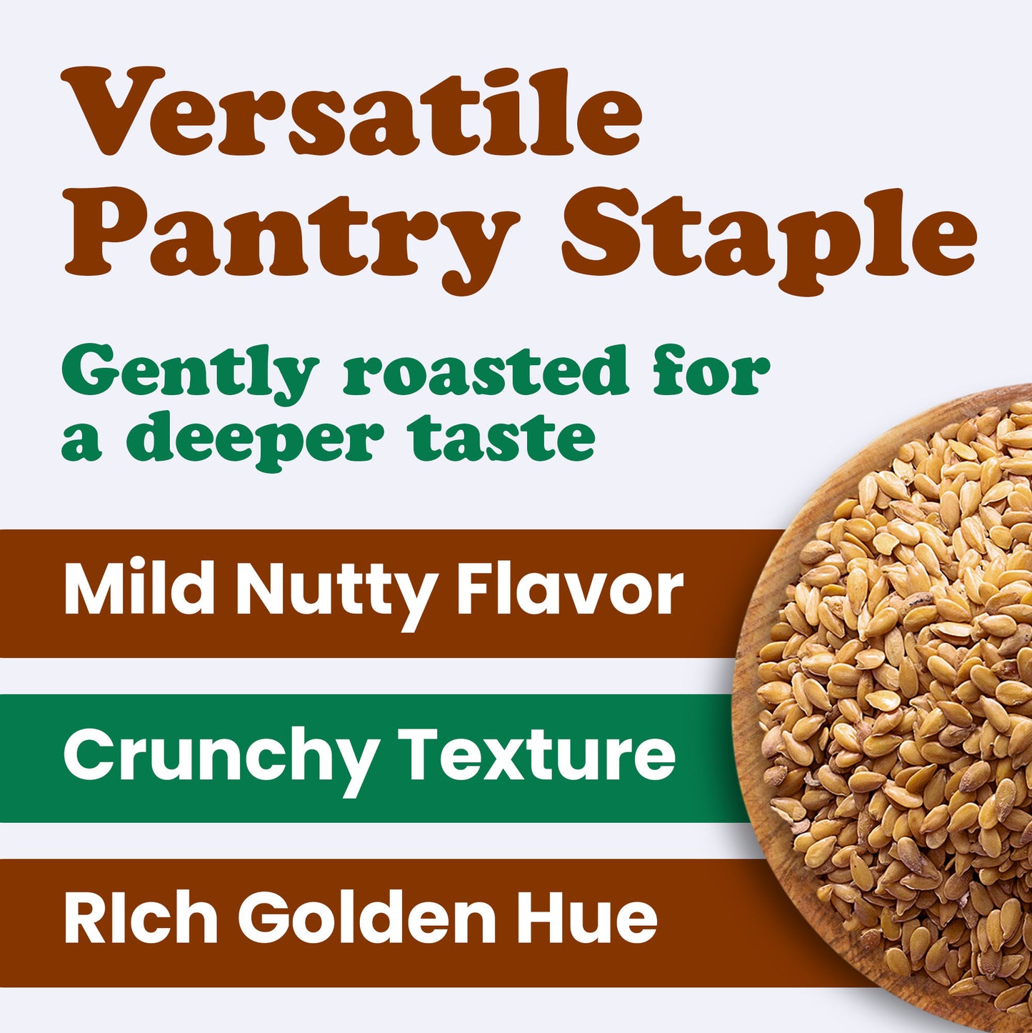 Organic Roasted Whole Golden Flax Seeds – Vegan, Kosher - by Food to Live