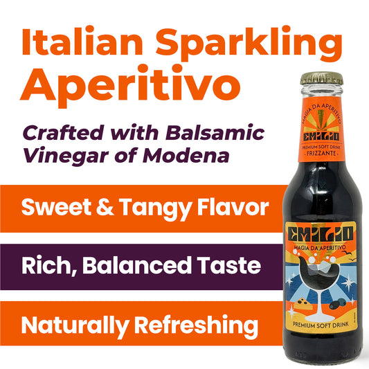 Acetaia Terra del Tuono Emilio Sparkling Balsamic Vinegar Drink, 6.76 fl.oz (200ml)