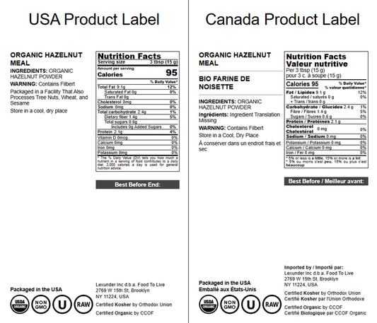 Organic Hazelnut Meal - by Food To Live