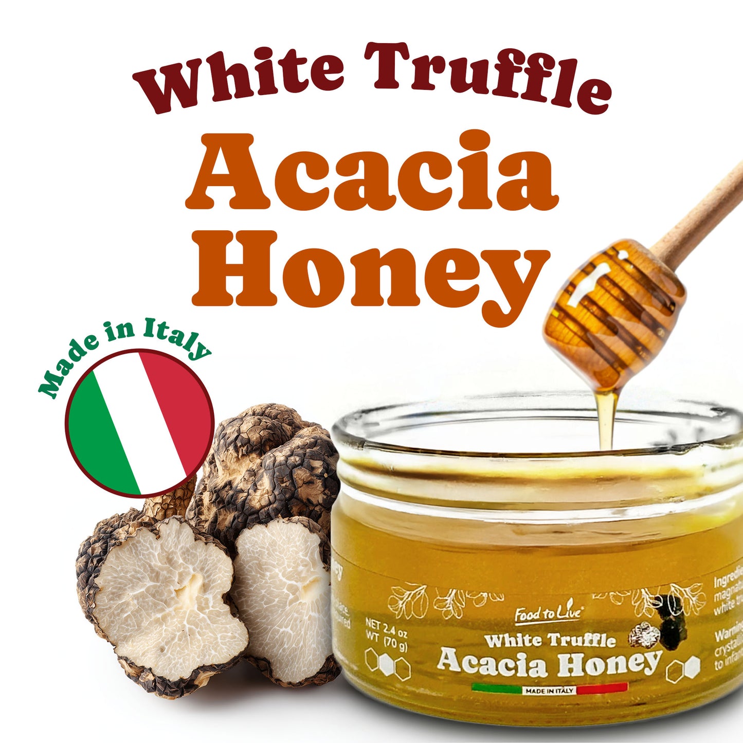 White Truffle Acacia Honey 70 g - by Food to Live