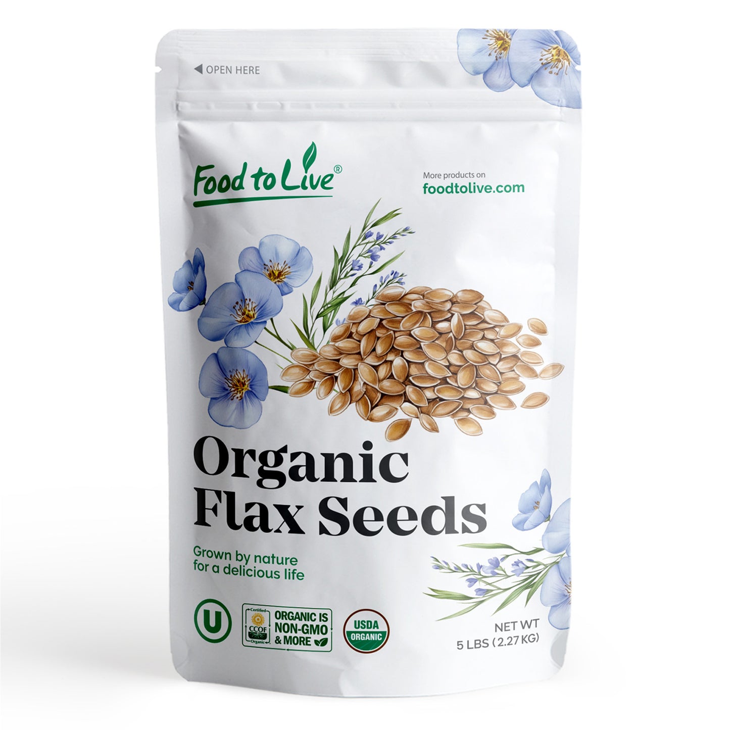 Organic Roasted Whole Golden Flax Seeds – Vegan, Kosher - by Food to Live