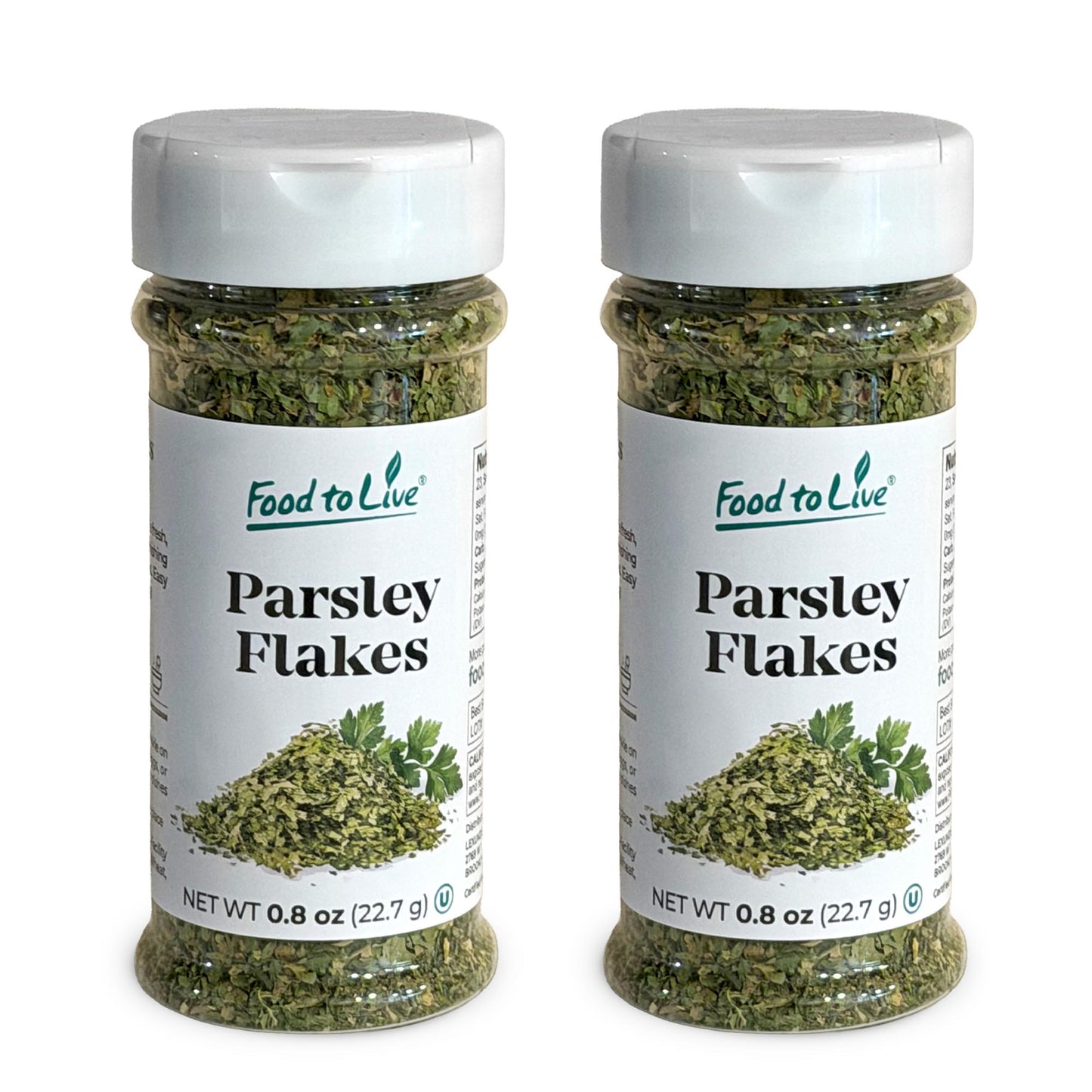Flat Parsley Flakes, 0.8 oz – Kosher, Vegan – by Food to Live
